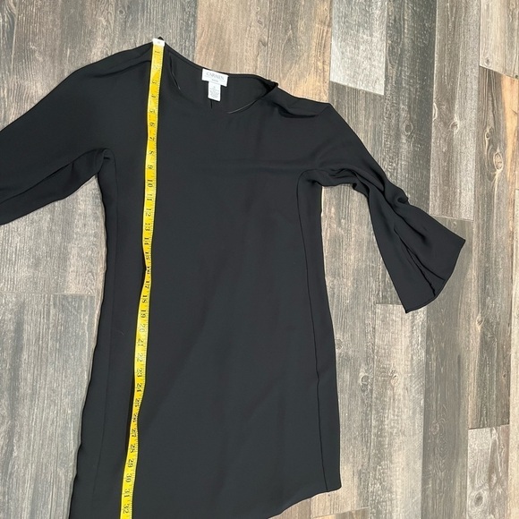 Carmen Marc Valvo Womens Dress Black Long Sleeve Split flutter Solid Small - Picture 6 of 7